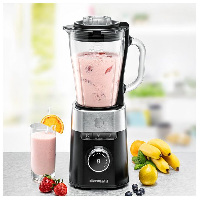 Standmixer 8 Geschwindigkeiten 1200 W (Schwarz, Edelstahl, Transparent) MX1260 