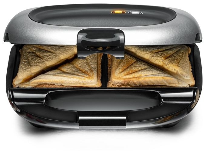 Sandwichmaker 1000 W für 4 Sandwiches  ST1000 (Schwarz, Silber) 