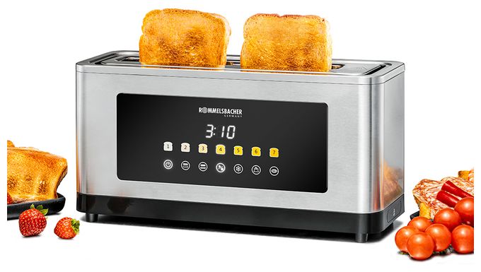 Toaster 2 Scheibe(n) 7 Stufen  TOL1000 (Edelstahl, Schwarz) 