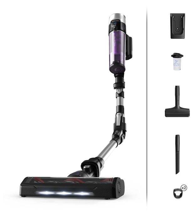 Handstaubsauger Beutellos bis 45 min Laufzeit 18 V  RH2037 X-Force Flex 9.60 (Schwarz, Violett) 
