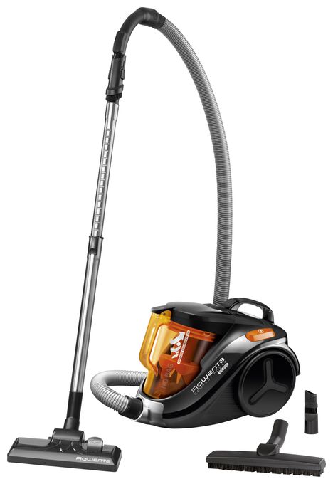 Bodenstaubsauger Beutellos 750 W HEPA  RO3753 Compact Power (Schwarz, Orange) 