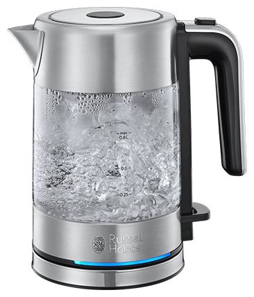 0,8 l Wasserkocher 2200 W (Schwarz, Edelstahl, Transparent) 24191-70 Compact Home 