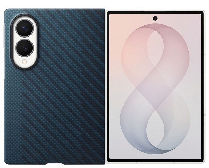 Cover für Samsung Z Fold8  Carbon Magnet Case (Blau) 