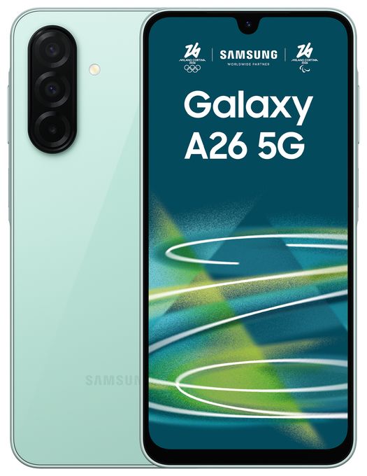 128 GB 5G Smartphone 17 cm (6.7 Zoll) Android 50 MP Dreifach Kamera Dual Sim WiFi 5  Galaxy A26 (Mintfarbe) 