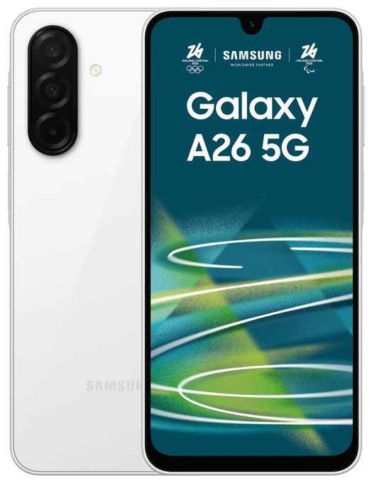 128 GB 5G Smartphone 17 cm (6.7 Zoll) Android 50 MP Dreifach Kamera Dual Sim WiFi 5  Galaxy A26 (Weiß) 