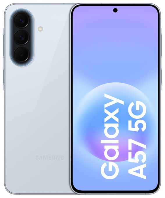 128 GB 5G Smartphone 17 cm (6.7 Zoll) Android 50 MP Dreifach Kamera Dual Sim WiFi 6E (Awesome Icyblue) Galaxy A57 