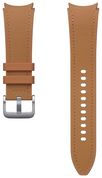 Armband M/L 24,2 mm Samsung Galaxy Watch4, Galaxy Watch4 Classic, Galaxy Watch5, Galaxy Watch5 Pro, Galaxy Watch6, Galaxy Watch6 Classic  Hybrid Eco-Leather Band (Braun) 