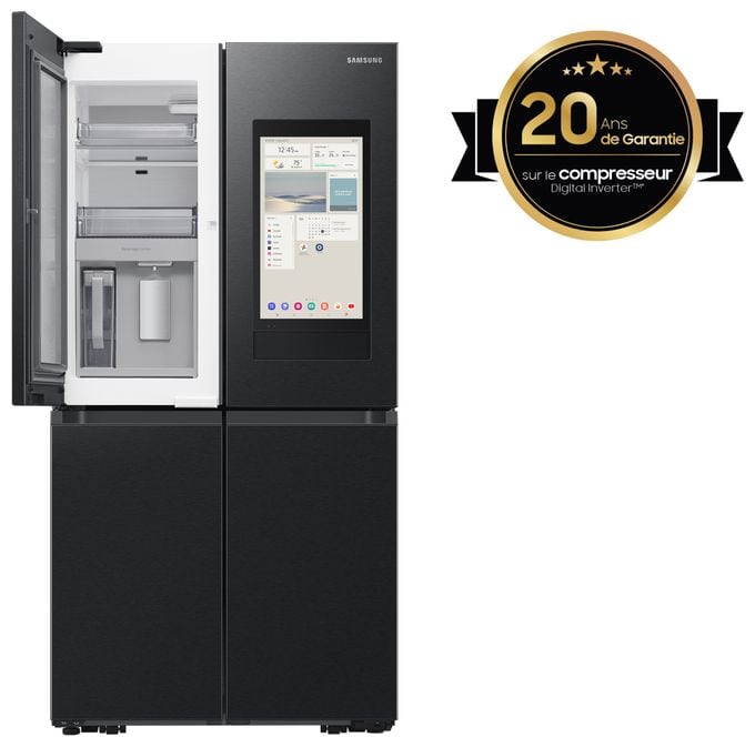 Side-by-Side Kühl-/ Gefrierkombination French Door 386 l / 250 l 365 kWh NoFrost 1830 mm x 912 mm  RF65DG9H0EB1 (Schwarz) 