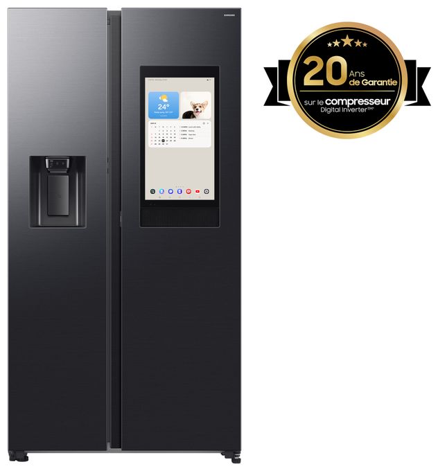 Side-by-Side Kühl-/ Gefrierkombination 389 l / 225 l 352 kWh NoFrost 1780 mm x 912 mm  RS90F66BEFEF (Schwarz) 
