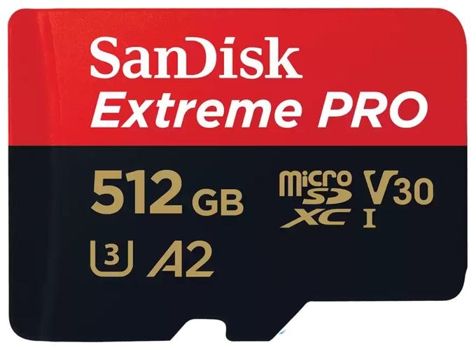 MicroSDXC Speicherkarte 512 GB Class 3 (U3) Klasse 10 Extreme Pro A2 