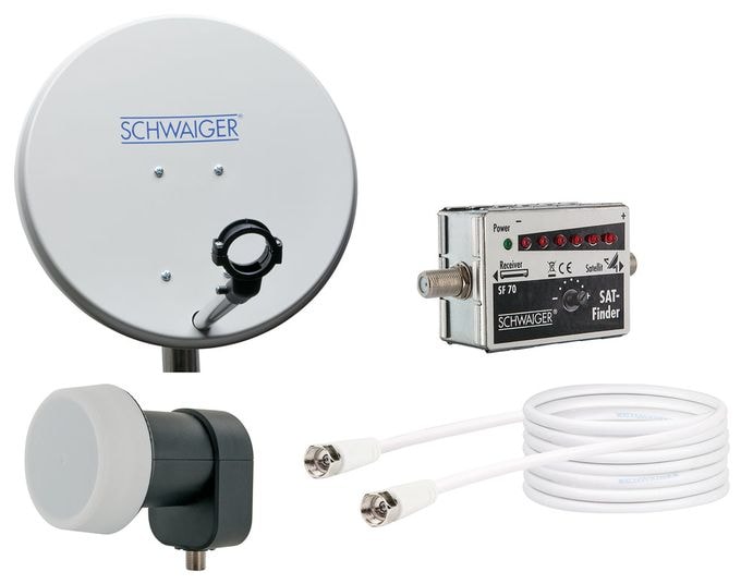 Sat-Spiegel (Schwarz, Grau, Silber) SATSET441 Camping-Set 