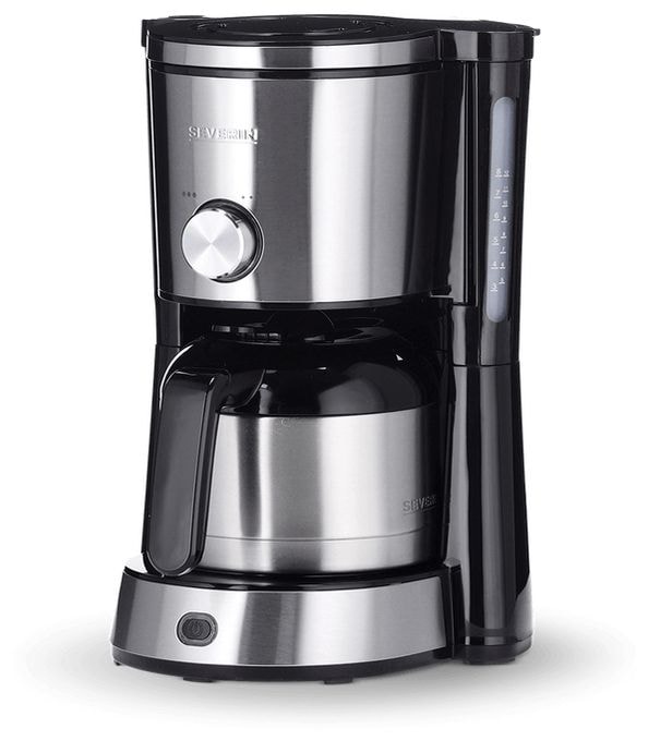 8 Tassen Thermo Filterkaffeemaschine 1,0 l  KA4845 (Schwarz, Edelstahl) 