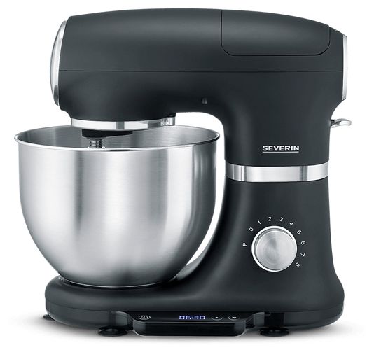 1000 W Küchenmaschine 5,5 l mit Waage  KM3898 (Schwarz, Silber) 
