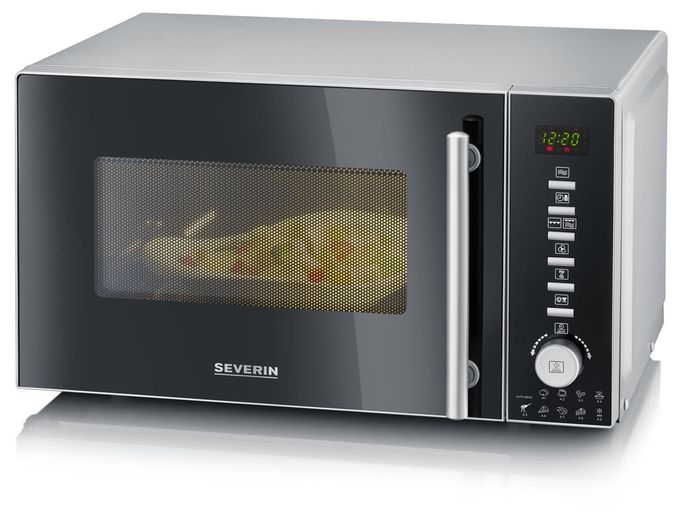 Freistehende Mikrowelle 800 W Größe: klein 10 Stufen Grill  MW7773 (Silber, Edelstahl) 