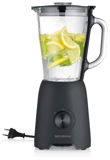 1,5 l Standmixer 2 Geschwindigkeiten 600 W (Schwarz, Transparent) SM3724 