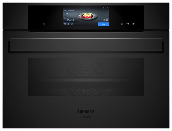 Einbaubackofen kompakt Dampfgaren AutoClean (Schwarz) iQ700 CS938GCM1 