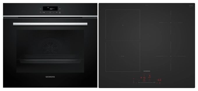 Backofen-Set groß mit autarkem 60 cm Induktions Kochfeld EQ31I6BMAT (HB213ABB3 + EH61ABFB5E) 