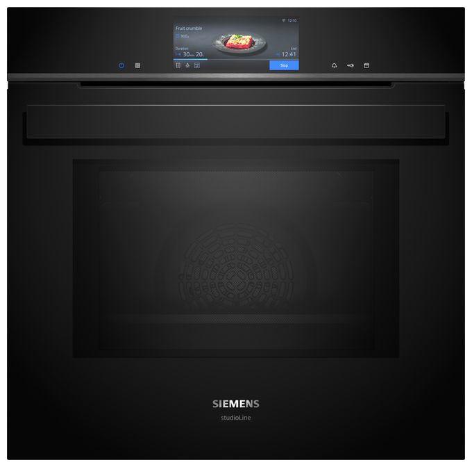 Einbaubackofen groß AutoClean Mikrowelle (Schwarz) iQ700 HN978GMB1 
