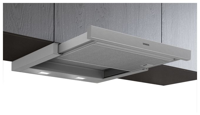 Abluft/Umluft Dunstabzugshaube/Esse Einbau 60 cm (Silber) iQ100 LI63LB526 