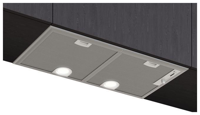 Abluft/Umluft Dunstabzugshaube/Esse Einbau 73 cm (Metallisch, Silber) iQ300 LB75566 Lüfterbaustein 