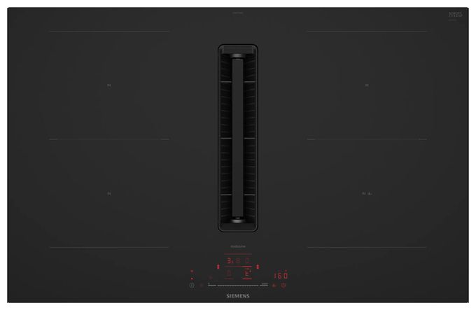 80 cm Induktionskochfeld 4 Kochzonen mit integriertem Dunstabzug iQ500 ED87BHGA7 (ED87BHQ26E + HZ9VDSB2) autarkes 