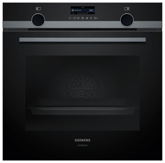 Einbaubackofen groß AutoClean (Edelstahl, Schwarz) iQ500 HB479G5A7F 