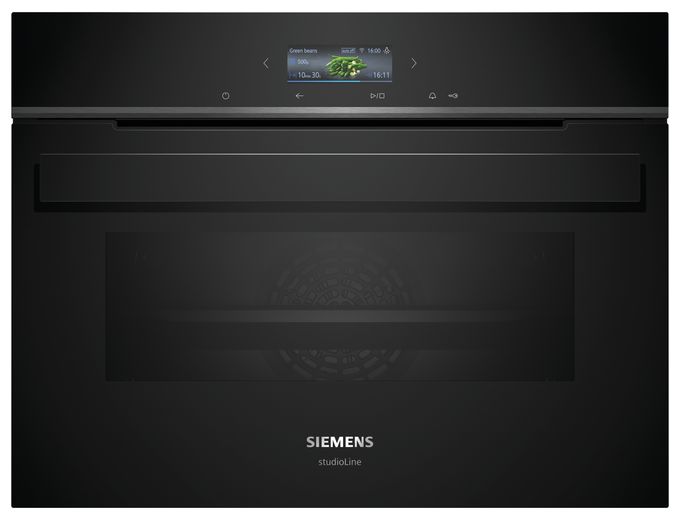 Einbaubackofen kompakt AutoClean (Schwarz/Edelstahl) iQ700 CB974GKB1 