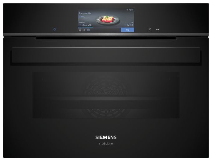 Einbaubackofen kompakt Dampfgaren AutoClean (Schwarz) iQ700 CS938GDD2 