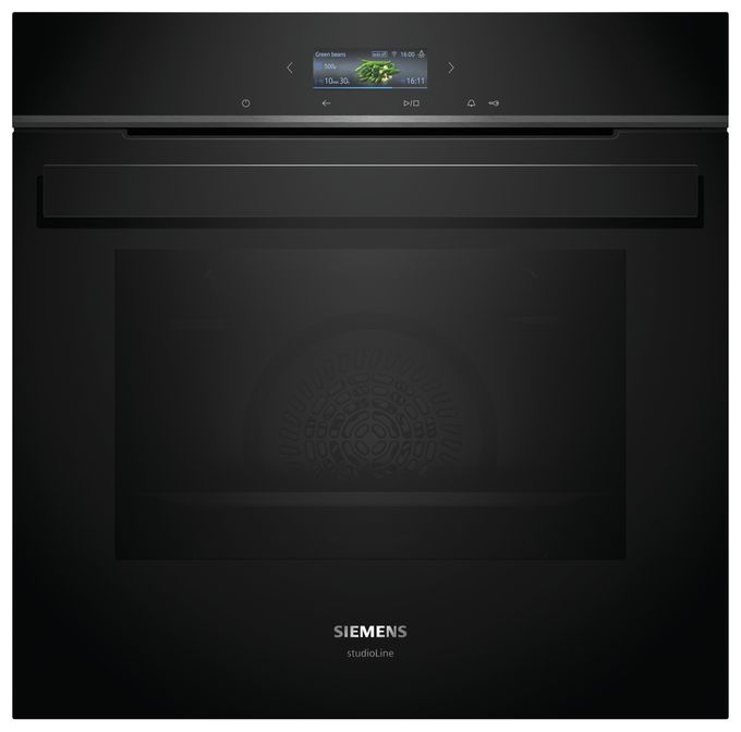 Einbaubackofen groß AutoClean (Schwarz/Edelstahl) iQ700 HB934GBB1 