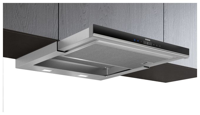 Abluft/Umluft Dunstabzugshaube/Esse Einbau 60 cm (Schwarz, Edelstahl) iQ700 LI67SA671 