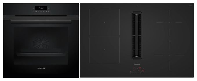 Backofen-Set groß AutoClean activeClean mit autarkem 80 cm Induktions Kochfeld PQ31A8BMAT (HB271ABB3 + ED81ABS16E) 