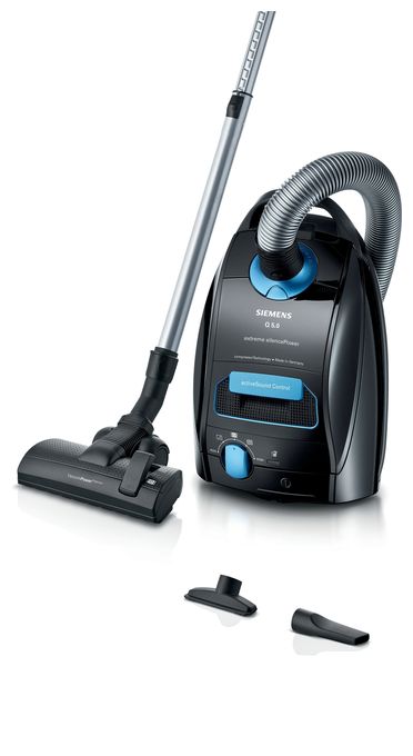 Bodenstaubsauger mit Staubbeutel 850 W HEPA  VSQ5X1230 extreme Silence Power (Schwarz) 