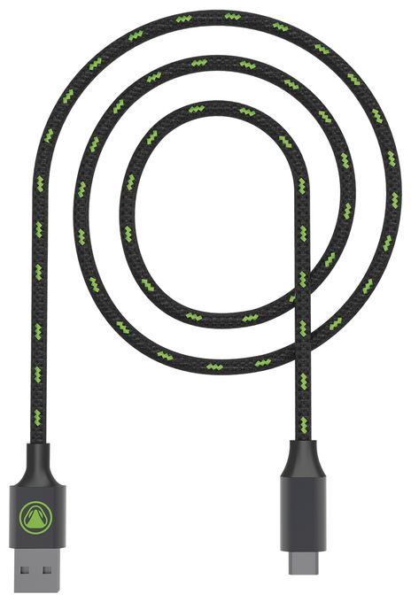 Stecker USB C auf USB A 2 m  Charge&Data SX (Schwarz, Grün) 