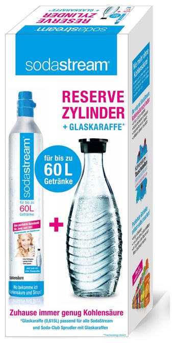 Glas, Kunststoff, Edelstahl Karbonisiererflasche + Karbonisierer-Ladegerät 1100065490 Reserve-Zylinder 60l + Glaskaraffe 
