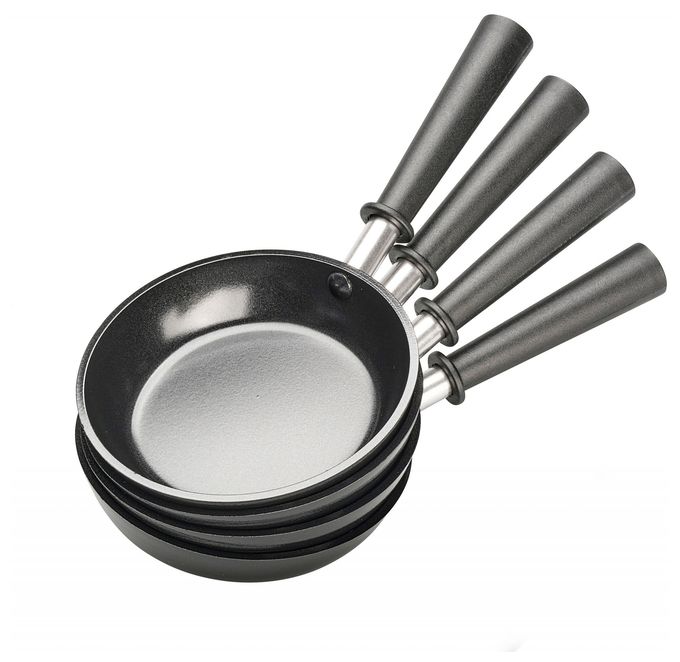  S0186 4-teiliges Wok Set für Tischgrills (Schwarz) 