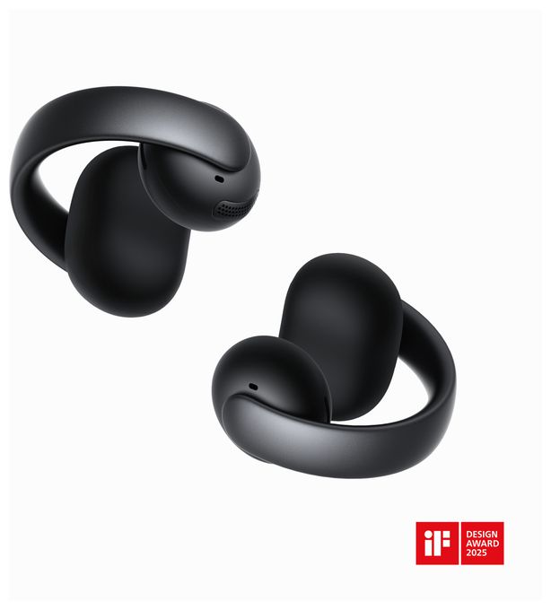 Ohraufliegender Bluetooth Kopfhörer Kabellos TWS 8 h Laufzeit  Aeroclip (Schwarz) 