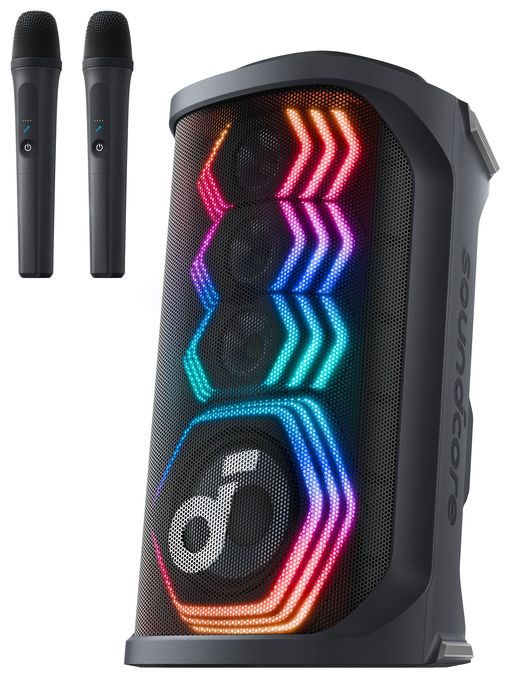 200 W Bluetooth Lautsprecher IPX4 Laufzeit bis 12 h  Rave 3S (Schwarz) 