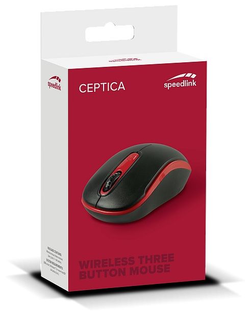 1600 DPI Büro Maus Optisch  Ceptica (Schwarz, Rot) 