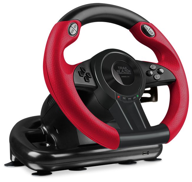 Digital Steuerrad für PC, PlayStation 4, Playstation 3, Xbox One  SL-450500-BK Trailblazer (Schwarz) 