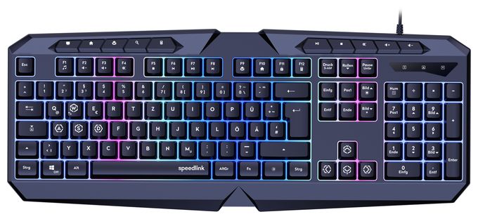 RGB-LED Gaming Tastatur USB  SL-670004 (Schwarz) 