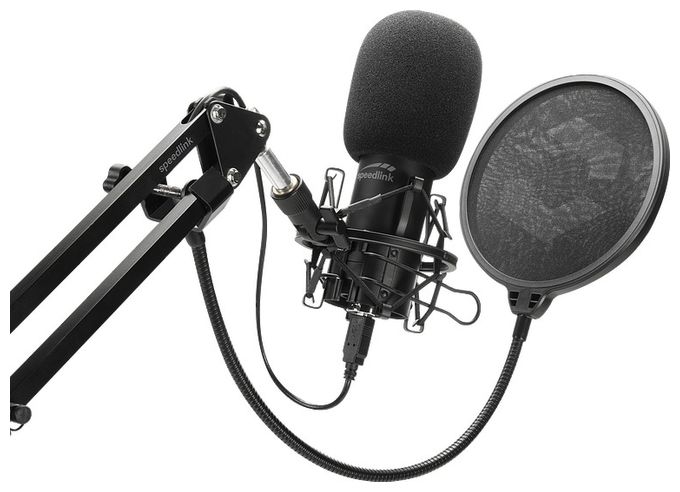 Kabelgebunden Studio-Mikrofon 96 kHz USB  SL-800010 Volity Ready (Schwarz) 