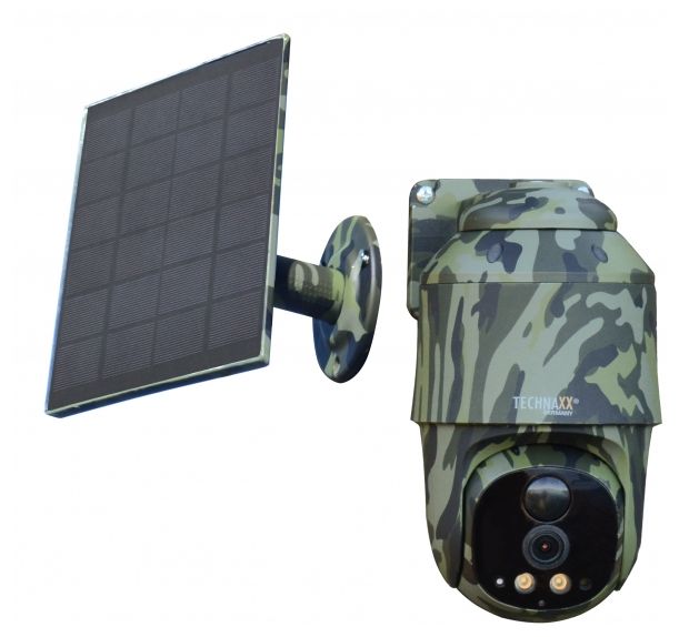 2560 x 1440 Pixel IP-Sicherheitskamera IP65 4G Außen Nachtsicht  TX-290 4G PT Dome mit Solarpanel (Schwarz, Grün) 