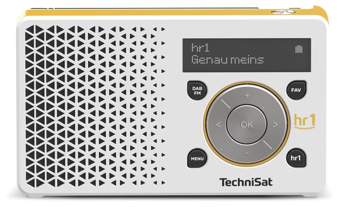 DAB, DAB+, UKW Radio Tragbar  Digitradio 1 hr1 Edition (Weiß, Gelb) 