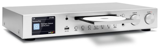 Home-Audio-Minisystem DAB+, FM Bluetooth  DigitRadio 143 CD (V3) (Silber) 
