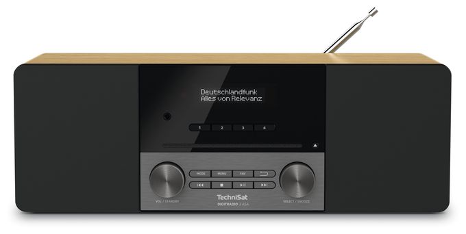 Bluetooth DAB+, FM Radio Tragbar  DigitRadio 3 ASA (Blackberry, Eiche) 