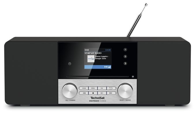 DAB+, FM Radio  DigitRadio 3 Voice (Schwarz, Silber) 