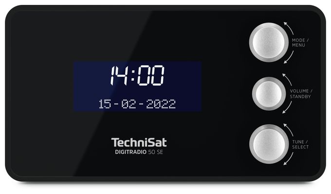 DAB+, FM, VHF Radio Tragbar  Digitradio 50 SE Radiowecker (Schwarz) 