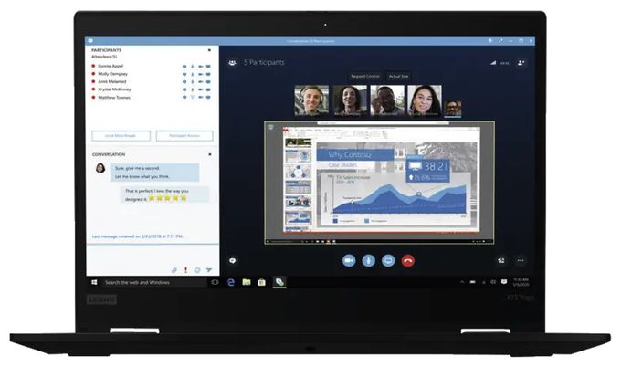 Full HD Notebook 33,8 cm (13.3 Zoll) 1920 x 1080 Pixel 256 GB SSD 4G Windows 11 Pro Intel® Core™ i5 max. 4,2 GHz  Lenovo ThinkPad X13 Yoga Refurbished (Schwarz) 