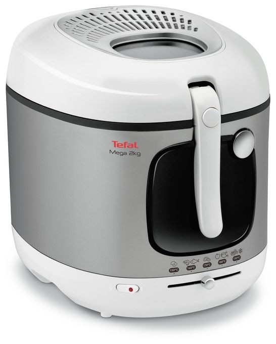 Fritteuse 2100 W  FR4800 Mega XXL (Edelstahl, Weiß) 