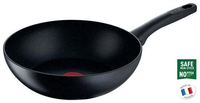  G28119 Black Stone Wok-/Bratpfanne 28 cm Rund Mineralia + beschichtet (Schwarz) 